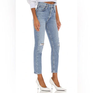 AGOLDE Riley High Rise Straight Crop in Whiplash Size 25